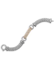 Genuine Elegante Bracelet. 7.5" Rhodium Plated Bracelet with Two Tone Textured Bars. 100% Satisfaction Guaranteed.