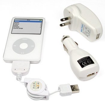 Usb Wall Charger White + iPod Usb Straight Cable