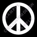 Peace Sign Symbol Window Decal - White