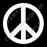 Peace Sign Symbol Window Decal - White