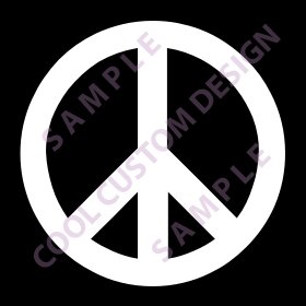 Peace Sign Symbol Window Decal - White