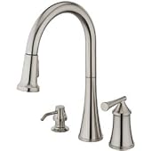 Estora 20-51132-S-BN Giorgino Single Handle Pull-Down Kitchen Faucet, Brushed Nickel
