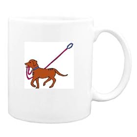 Mug with walking, leash, collar, dog, puppy