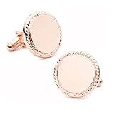 Rose Gold Round Cufflinks-CLI-RR-118-RG