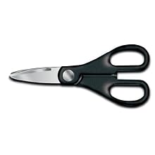 Victorinox Kitchen Shear 3-Inch Stainless Steel Round Tip Safety Blade, Black Poly Handle