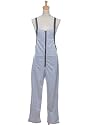 Anna-Kaci S/M Fit Light Grey Sleeveless Racerback Zip Up Jumpsuit w Back Pockets