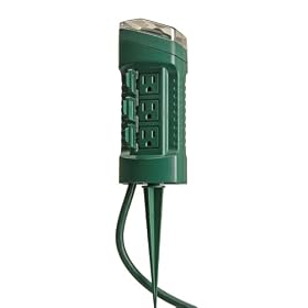 Coleman Cable 13547 6-Outlet Power Stake with Light Sensor and 4-Foot Cord by Coleman Cable
