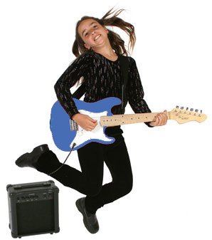 BeBoP Metallic Blue Mini Electric Guitar Package