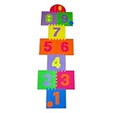 Hopscotch Playmat Foam Interlocking Puzzle Floor Mat - 10 Large Number Tiles (12" by 12" Square Blocks)