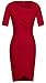 HOMEYEE Women's Vintage Wear to Work Short Sleeve Red Cocktail Party Dress B327