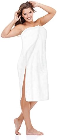 Luxury Spa Wrap Womens Bath Shower Towel Wrap (OSFM S-XL, White)
