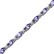 14K White Gold Tanzanite and Diamond Bracelet