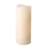Enjoy Lighting 371706 Ivory Smooth Vanilla Scented Wax LED Pillar Candle, 3-Inch by 8-Inch