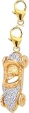 14k Gold Diamond Race Car Charm (1/10 cttw)
