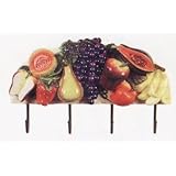 MIXED FRUIT Tile Metal Wall Hanger Key Towel Hooks *NEW*