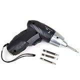 4.8-Volt Cordless Screwdriver w/LED Flashlight & 4 50mm Screw Bits (Black/Silver)
