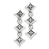 Sterling Silver Antiqued Gothic Post Earrings - JewelryWeb