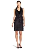 London Times Women's Shutter Tuck Dress,Black,6