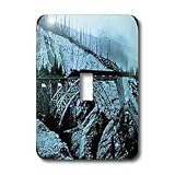 Scenes from the Past Magic Lantern Slide - Train Crossing Arched Bridge Magic Lantern Slide Cyan - Light Switch Covers - single toggle switch