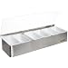 San Jamar B4186L Stainless Steel Non-Chilled Garnish Tray with Plex Lid, 18" Width x 3-1/2" Height x 5-3/4" Depth