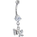 Cubic Zirconia Zodiac VIRGO Dangle Belly Ring