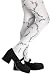Stitched Child Tights, Black and White, One Size