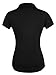 Ninedaily Women Tops Lapel V Neck Elegant Short Sleeve Blouse Black 2XL