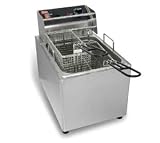 Cecilware EL25 15 lb. 240V Twin Basket Electric Countertop Fryer