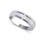 4 MM Wide Rhodium Plated Sterling Silver Band Clear Cubic Zirconia Ring