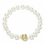 14k Yellow Gold Saltwater Cultured Akoya Pearl AA Grade 7.5-8mm Bracelet, 7.25