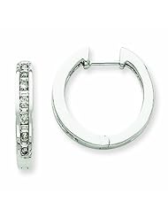 0.5 Carat 14K White Gold Diamond Hoop Earrings