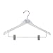 Women's Hardwood Coordinate Hanger with Notches, Clips and Chrome Hardware, White Finish (Case of 100)