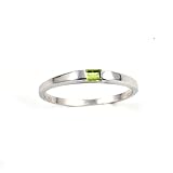 Sterling Silver Baby Ring with Peridot CZ - Sizes: 1-4
