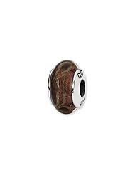Sterling Silver Smokey Swirl Hand-blown Glass Charm