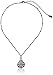 1928 Jewelry Black-Tone Filigree Pear Shape Adjustable Pendant Necklace, 16