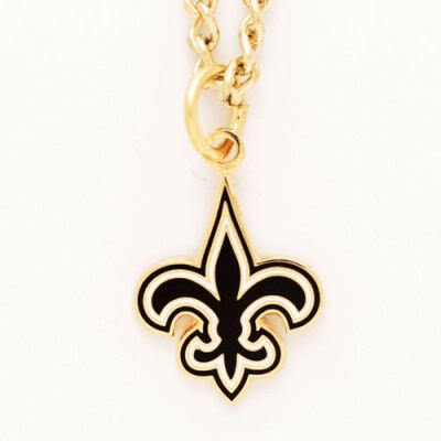 New Orleans Saints Chain Necklace and Enameled Pendant NFL Football Sports Team Logo