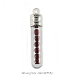 Birthstone Filled Glass Test Tube Pendant - January or July - Garnet or Ruby