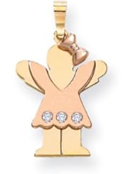 14k Two-tone AA Diamond Kid Pendant Cyber Monday Special