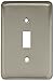 Stamped Steel Round Single Toggle Switch Wall Plate / Switch Plate / Cover, Satin Nickel, Packaging may Vary