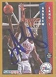 Andrew Lang, Philadelphia 76ers, 1992 Fleer Autographed Card