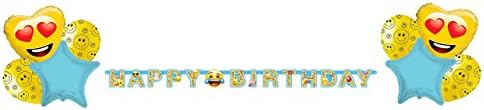 Emoji Birthday Banner &amp; Balloon Bouquet