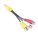 Conwork 3.5mm Stereo Male to 3 RCA Female Splitter Extension Cable for Audio Video AUX Port - 6 inch