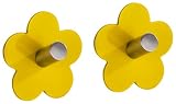 Kitchen & Housewares : Wenko Wall hook Fiore stain. steel yellow 2p.