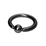 Black Titanium Captive Bead Ring - 6 Gauge
