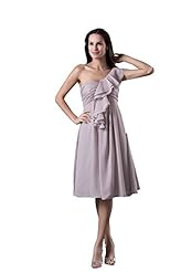 Chiffon/Silk One Shoulder Sleeveless Backless Evening Dress 