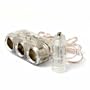 12v Triple Car Cigar/Cigarette Charger Socket/Adaptor Clear