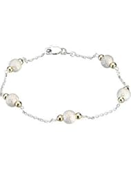 Bead Bracelet Sterling Silver & 14K Yellow 07.50 Inch Ch910