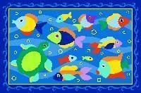 Olive Kids Somethin' Fishy 19x29 Play Time Nylon Area Rug OLK-023 1929