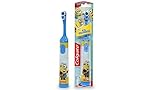 Colgate Minions Kids Battery Operated Toothbrush (Small oscillating head, easy hold handle, 2x AAA Batteries Included) (Blue)
