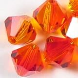 (20) 6mm FIRE OPAL SWAROVSKI 5301 Crystal Bicone Beads ~ Swarovski